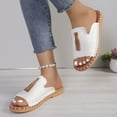 thumbnail image 4 of CHICVOMEY Wide Width Boho Flat Sandals for Women Casual Summer Slip On Slides Wide Width Breathable Slides Walking Dressy Shoes, 4 of 6