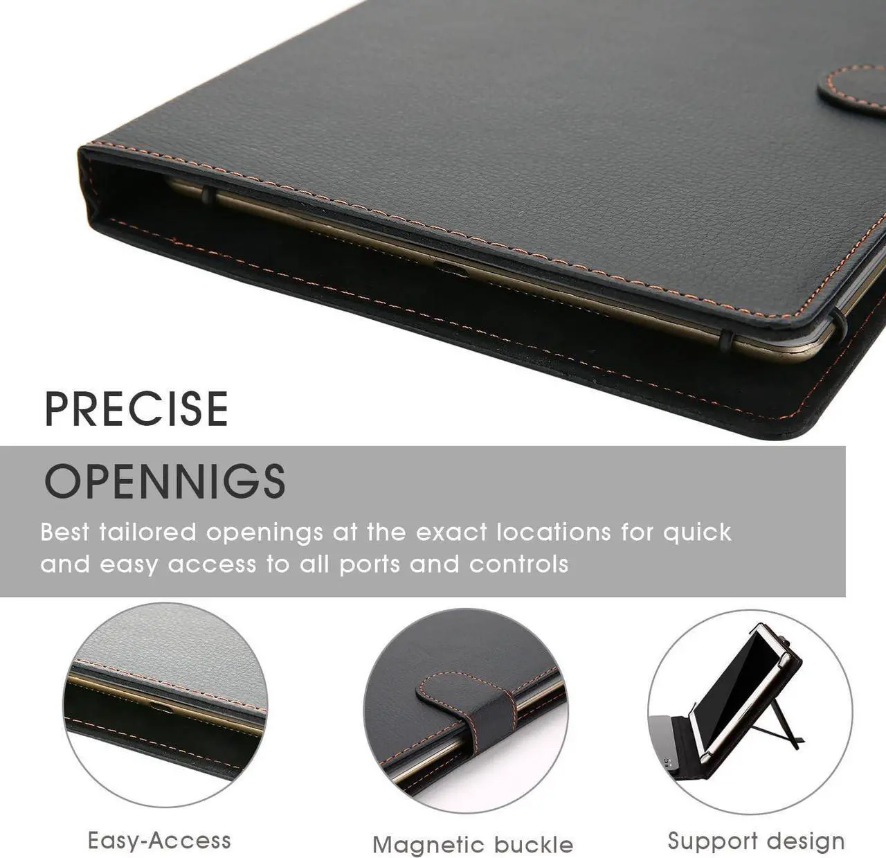 Universal Keyboard Case for 9 - 11 inch Tablet with Touchpad, 2-in-1 Bluetooth Wireless Keyboard Case for 9" 9.7" 10.1" 10.2" 10.5" 10.9" 11" with Touchpad 7 Colors Backlit Leather Folio Cover