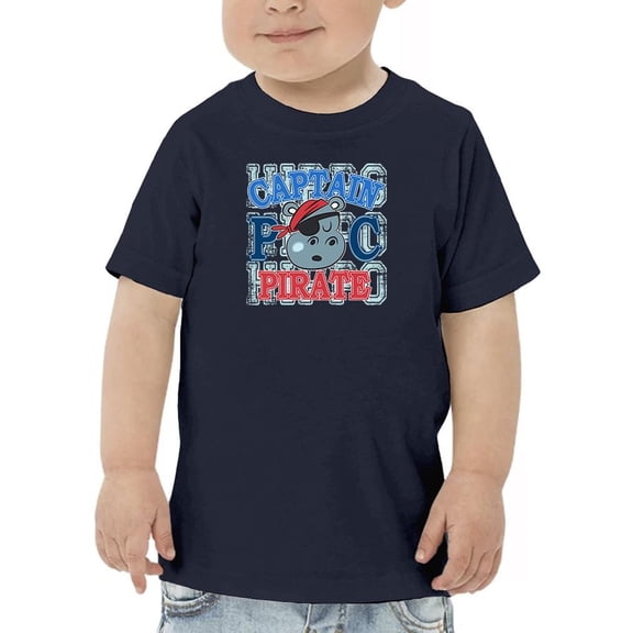 Pirate Hippo Captain Text  T-Shirt Toddler -Image by Shutterstock,  5 Toddler