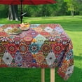 thumbnail image 5 of Outdoor Tablecloth with Umbrella Hole and Zipper, 60 x 84 Inch Vintage Rectangle Patio Table Covers for Spring/Summer, Machine Washable Outdoor Picnic Table Cloth, 5 of 6