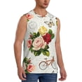 thumbnail image 2 of Bingfone Vintage Bike Flower Butterfly Pattern Men's Tank Tops Workout Sleeveless Tee Shirts Running Beach Tanks for Men-3X-Large, 2 of 8