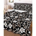 thumbnail image 2 of Black White Floral Summer Quilt Set Full Size,Soft Microfiber Quilted Bedding Set with 2 Pillow Shams,Farmhouse Vintage Botanical Leaves Lightweight All Season Bedspread Coverlet for Bedroom 78"x90", 2 of 6