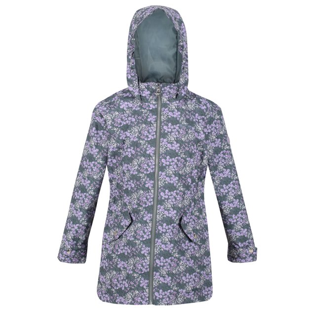 Regatta - Chaqueta Impermeable Talei Floral para Niños/Niñas (Verde Bálsamo)