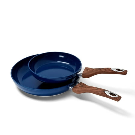 Phantom Chef 8” & 11” Frypan with Wood Handle and Aluminum body – Navy