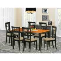 East West Furniture NICO7-BLK-C 7 Piece Dining Room Table Set-Kitchen Tables Plus 6 Kitchen Chairs