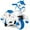 Blue, variant on Costway 12V Kids Ride on Unicorn Toy with Training Wheels Music One-button Start Horse Toy Blue