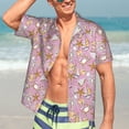 thumbnail image 5 of Lsque Seafood pattern Hawaiian Shirt for Men, Unisex Summer Beach Casual Short Sleeve Button Down Shirts-Small, 5 of 9