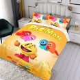thumbnail image 3 of Pac-Man Conjunto de sábanas temático, trío de piezas, cómodo y amigable con la piel, diseño único, regalo de decoración para el hogar para familiares, amigos y fans,173cm *218cm, 3 of 6