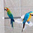 thumbnail image 2 of Baño de pájaros de PVC con ducha y soporte para percha con ventosa para loros y guacamayos, 2 of 9
