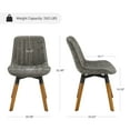 thumbnail image 2 of Art Leon Dining Chairs with Wooden Legs, Swivel PU Leather, Set of 2,Gray, 2 of 8