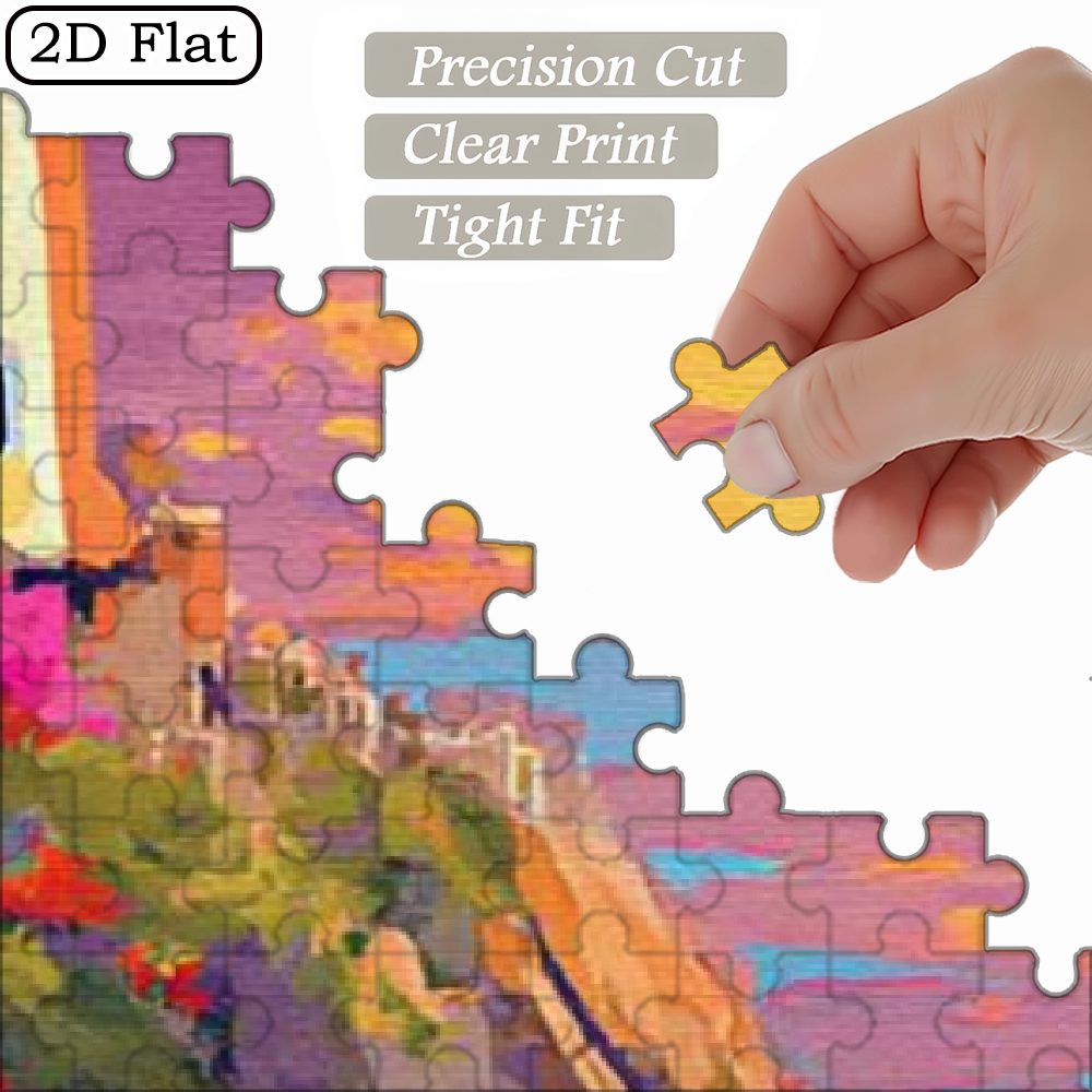 A Box of (1000pcs) Adult Puzzles, with a Gorgeous Sunset Design, Challenging, Suitable. 29.4*19.6 in