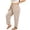 *Beige, variant on Women's Plus Drawstring Cotton-Linen Pants,Tulip Hem Trousers For Women,Ladies Comfy Wide Leg Summer Pants with Pockets,Navy,L-4XL