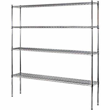 4 Shelf 72"W x 74"H x 12"D Heavy Duty Wire Shelving Unit