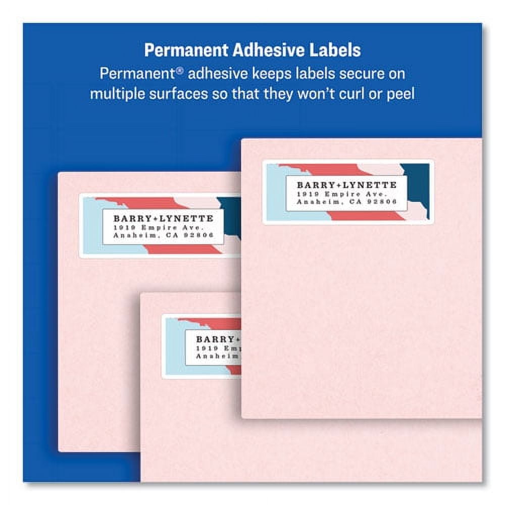 Easy Peel White Address Labels W/ Sure Feed Technology, Laser Printers, 1 X 2.63, White, 30/sheet, 100 Sheets/box | Bundle of 10 Boxes