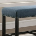 thumbnail image 2 of Roundhill Furniture Biony Fabric Counter Dining Bench with Nailhead Trim Blue, 2 of 5