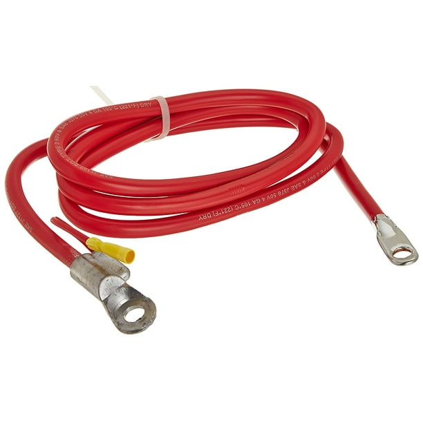Side Terminal Battery Cable (with auxillary lead) 65" 4Gauge, red