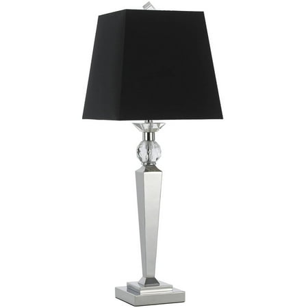 AF Lighting Clark Table Lamp with Black Shade, Chrome/Crystal