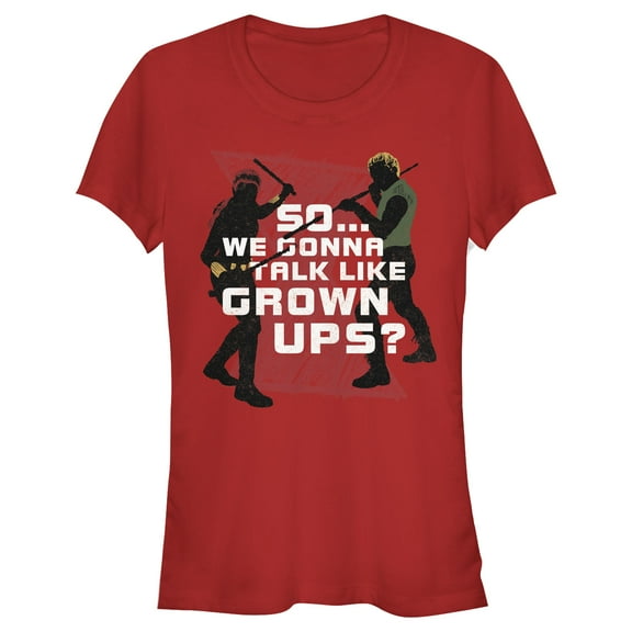 Junior's Marvel Black Widow Talk Like Grownups Graphic Tee Red Small