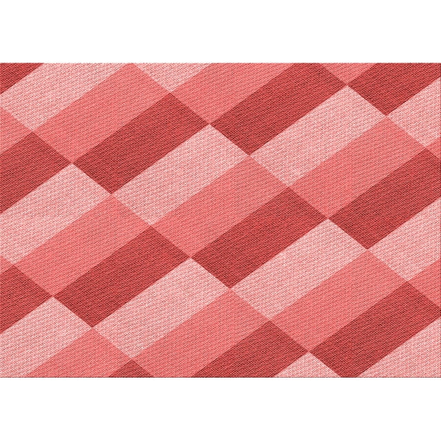 Ahgly Company Machine Washable Indoor Rectangle Transitional Light Coral Pink Area Rugs, 7' x 10'