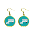 thumbnail image 1 of El lenguaje cuidado diario chat saludos Ear Dangle Golden Drop Earring Jewelry Mujer Unbranded M, 1 of 3