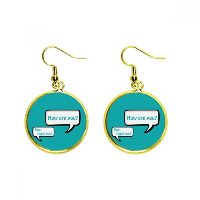 El lenguaje cuidado diario chat saludos Ear Dangle Golden Drop Earring Jewelry Mujer Unbranded M