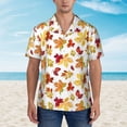 thumbnail image 2 of Yiaed Autumn Leaves 1 Print Hawaiian Shirt for Men Short Sleeve Button Down Shirts Beach Shirts for Men,X-Large, 2 of 7