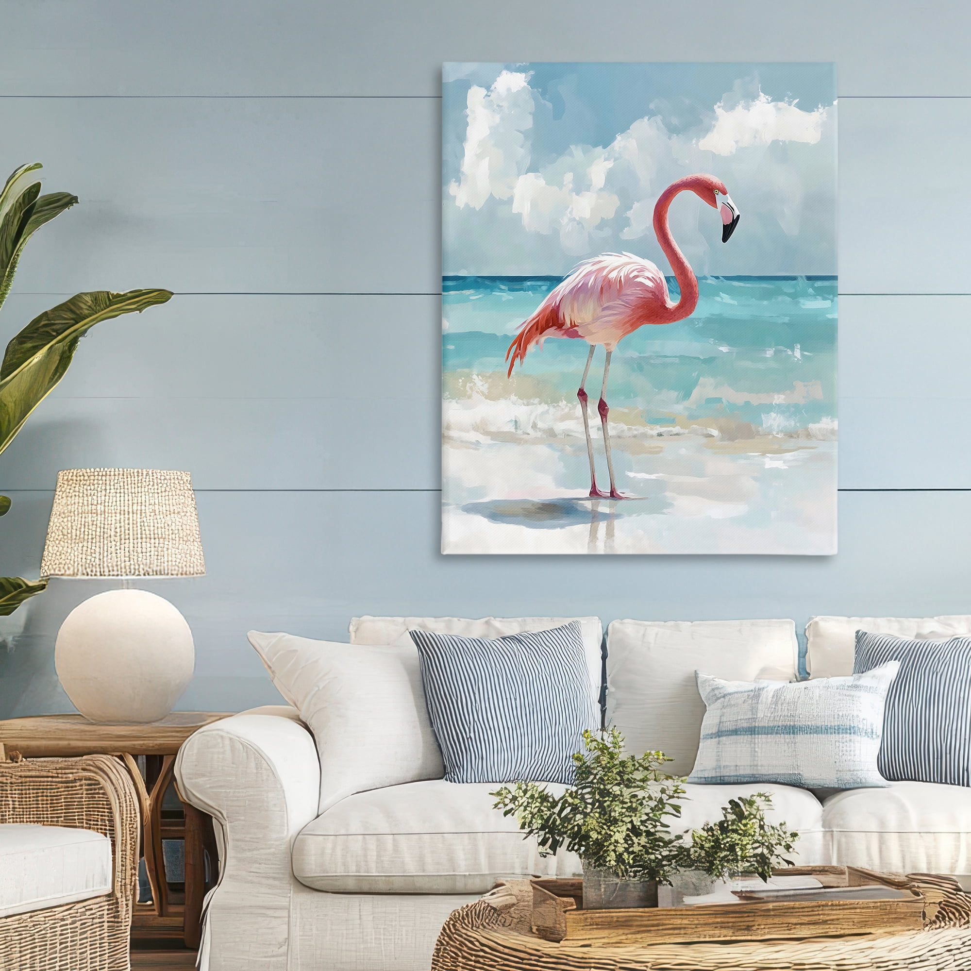 Stupell Industries Flamingo At Shore Canvas Wall Art, design by The Prints Vibe