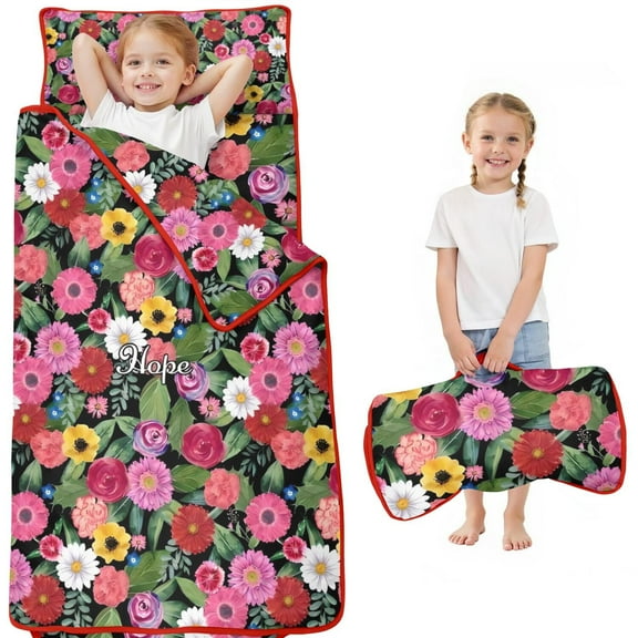 Pioneer Flower Floral Print Pattern Toddler Nap Mats for Kids Preschool,Sleeping Mat Bag or Kids,Toddler Sleeping Bag,Toddler Nap Mat or Daycare
