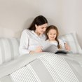thumbnail image 4 of Castle Fairy Tribal Thin Vertical Stripe Twin Comforter Sets 2pcs,Minimalism Wide Band Bedding Set,Greige White,Reversible,1 Comforter and 1 Pillowcase, 4 of 6