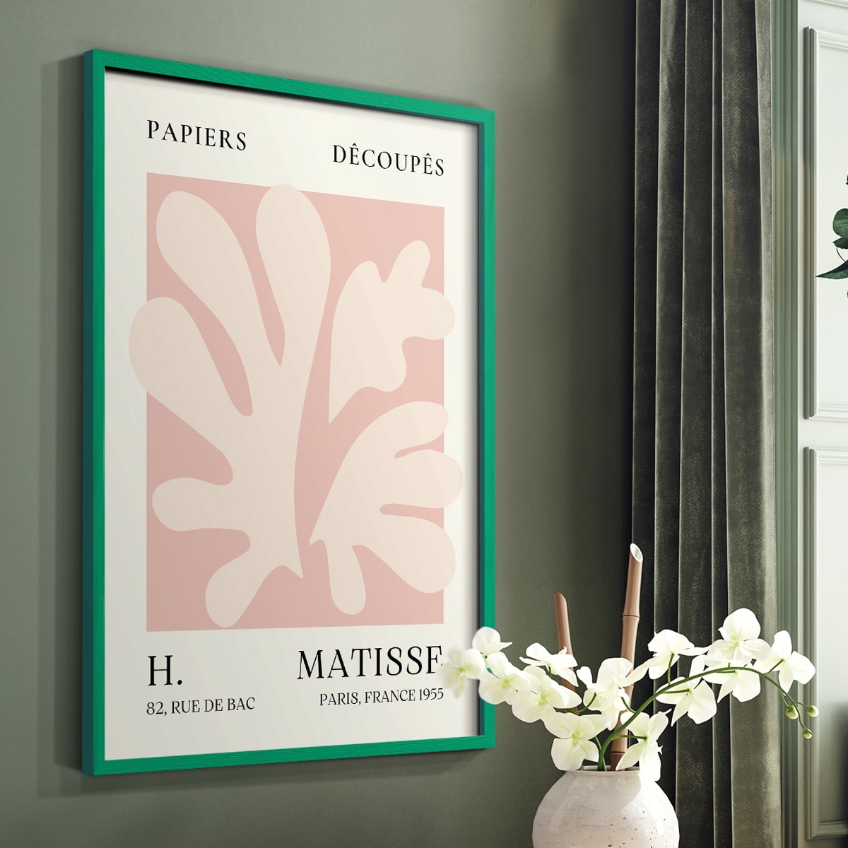 Matisse CLIII Framed Print in Green Solid Wood 11 x 14 Framed Print