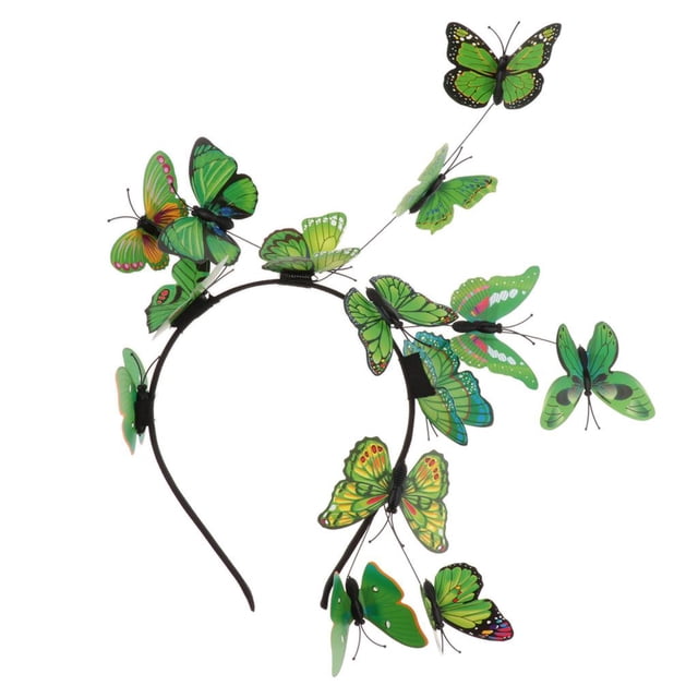 QualitChoice Bandeau Boho Papillon Couronne pour Femmes, Vert