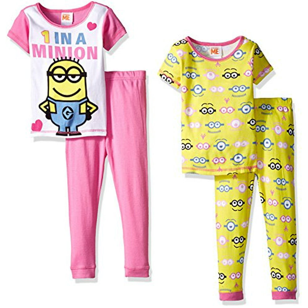 Universal Studios Despicable Me Minions Girls 4 pc Cotton Pajamas Set (8)