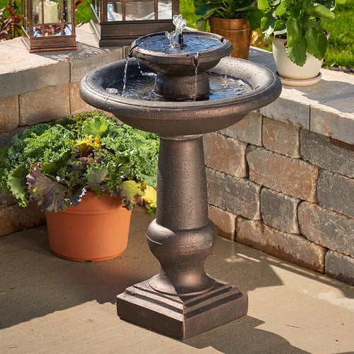 Chatsworth 2-Tier Solar-On-Demand Fountain Bronze by Smart Living Home & Garden