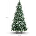 thumbnail image 2 of GAOMON 4.5ft Green Prelit Christmas Tree, Snow Flocked, Pine Cones, 450 Tips, Full Artificial Holiday Tree, Metal Stand, Home Office Winter Décor Christmas Tree, 2 of 6