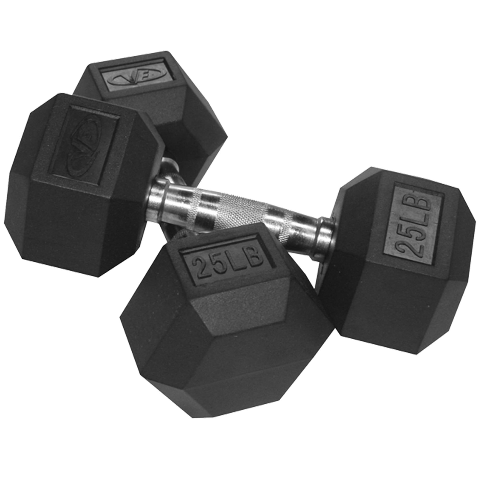 CAP Rubber Hex Dumbbell Set Pair of Two 25 lb Pound Weights IN HAND SHIPS FAST 