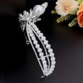 thumbnail image 3 of Elegant Tiara Crown Rhinestone Imitation Pearl Inlaid Evening Party Wedding Crown, 3 of 8