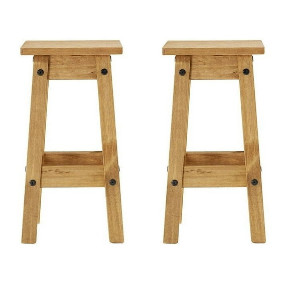 Wood Set of 2 Kitchen Stools Corona | Furniture Dash COR106