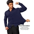 thumbnail image 6 of COOFANDY Mens Button Up Shirts Long Sleeve Athletic Fitted Dress Shirts Graduation Tuxedo Shirts, 6 of 7
