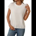 thumbnail image 1 of Camisetas de Mujer Elegantes, Informales, de Corta, con Bloques de Color, A Rayas y Cuello Redondo, Color Albaricoque XL, 1 of 10