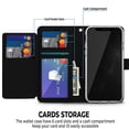 thumbnail image 3 of For Apple iPhone 17 Pro PU leather Wallet 6 Card Slots folio with Wrist Strap & Kickstand Pouch Flip Shockproof Screen Cover by Xpression  - Black, 3 of 8