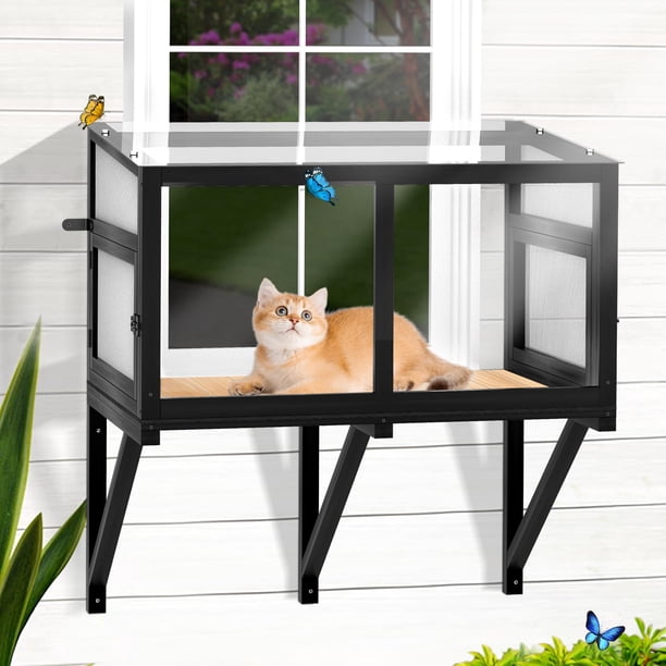 Caja con ventana para gatos Catio Outdoor, percha para gatos FunXplore