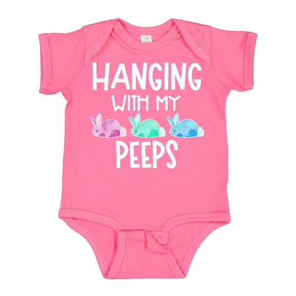 Inktastic Easter Hanging with My Peeps Pastel Bunnies Boys or Girls Baby Bodysuit