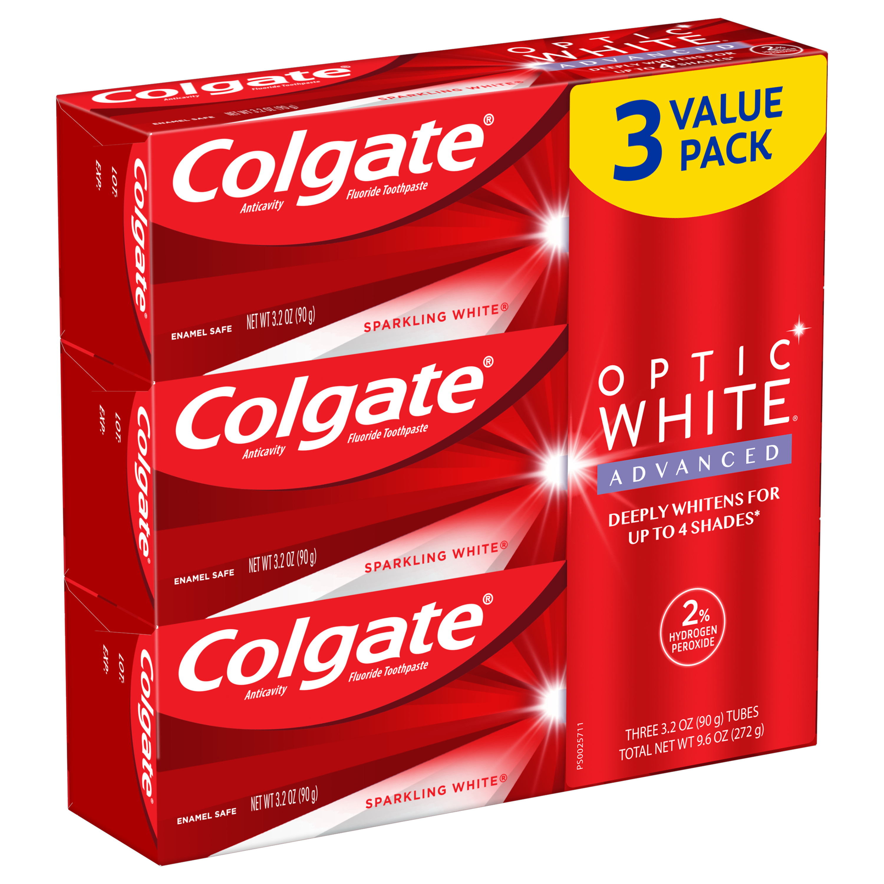 Colgate Optic White Advanced Teeth Whitening Toothpaste, Sparkling ...