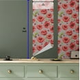 thumbnail image 5 of Ambesonne Poppy Peel & Stick Wallpaper for Home, Jungle Flowers Boho with Dots, 13"x36", Dark Coral Fern Green, 5 of 5