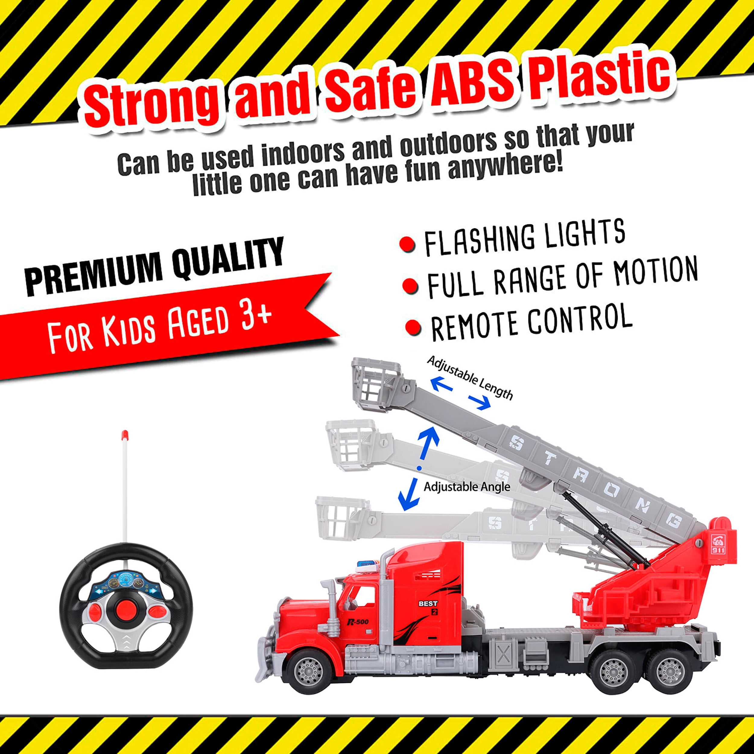 Remote Control 1:15 Scale Big Rig Truck featuring Rotating Crane and Basket with Authentic Sounds, Flashing Lights, and Functional Doors for Kids