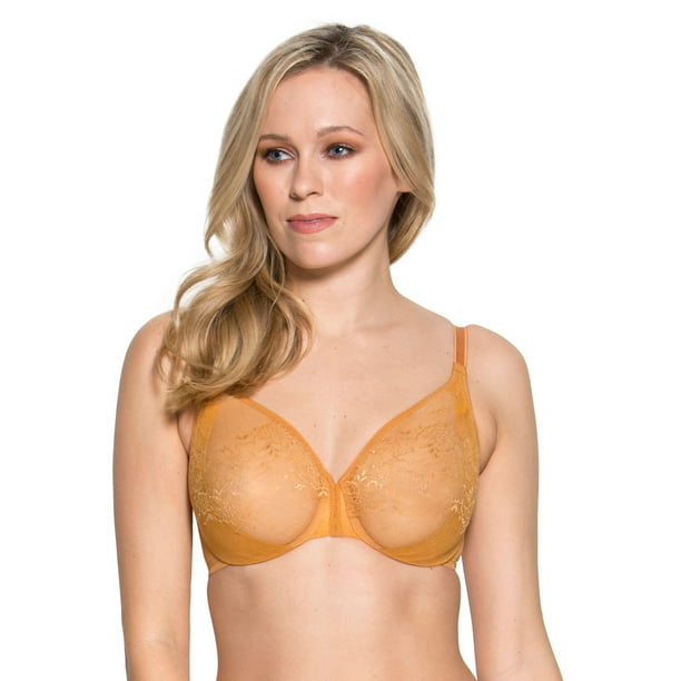 Glossies Lace Sheer Moulded Bra - Nude