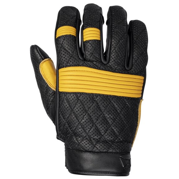 Cortech Scrapper Mens Leather Motorcycle Gloves Black/Gold MD