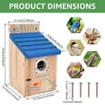 thumbnail image 2 of Austok Bird Houses for Outside Bluebird Houses Wooden Outdoor Birdhouse with 1-1/2 inch Entrance Hole Easy to Install for Wren Bluebirds Finches Swallows, 2 of 9