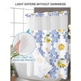 thumbnail image 4 of No Hook Shower Curtain with Snap in Liner Summer Lemon Shower Curtain -Fabric Waterproof Inner Liner, Retro Flower Leaves Shower Curtains Washable 72"x72", 4 of 9