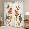 thumbnail image 2 of Manfei Cartoon Gingerbread House Black Out Curtains,Cute Christmas Reindeer Curtains Pack of 2 (42x63 Each),Cute Chic Xmas Tree Bedroom Curtains For Kids Gitl,Ultra Soft Home Decor, 2 of 6